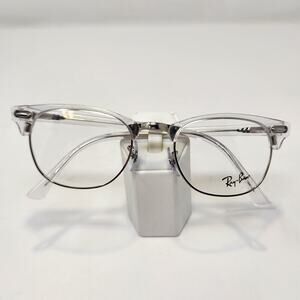Ray Ban Clubmaster Clear Silver Eyeglasses Frames Unisex Full Rim Square New